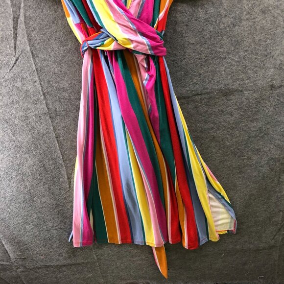 Eloquii Cross Front Flutter Sleeve Dress 24 (3X) Multicolor V-Neck A-Line - Picture 4 of 8